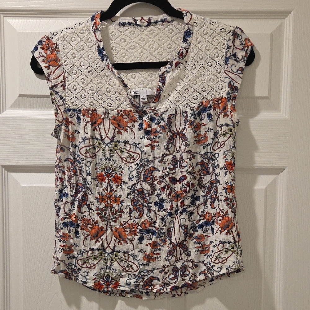DR2 Multicolor Floral Lace Blouse